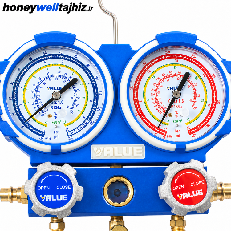 منیفولد گیج دوقلو ولئو مدل VMG-2-R134a همراه با کوپلینگ