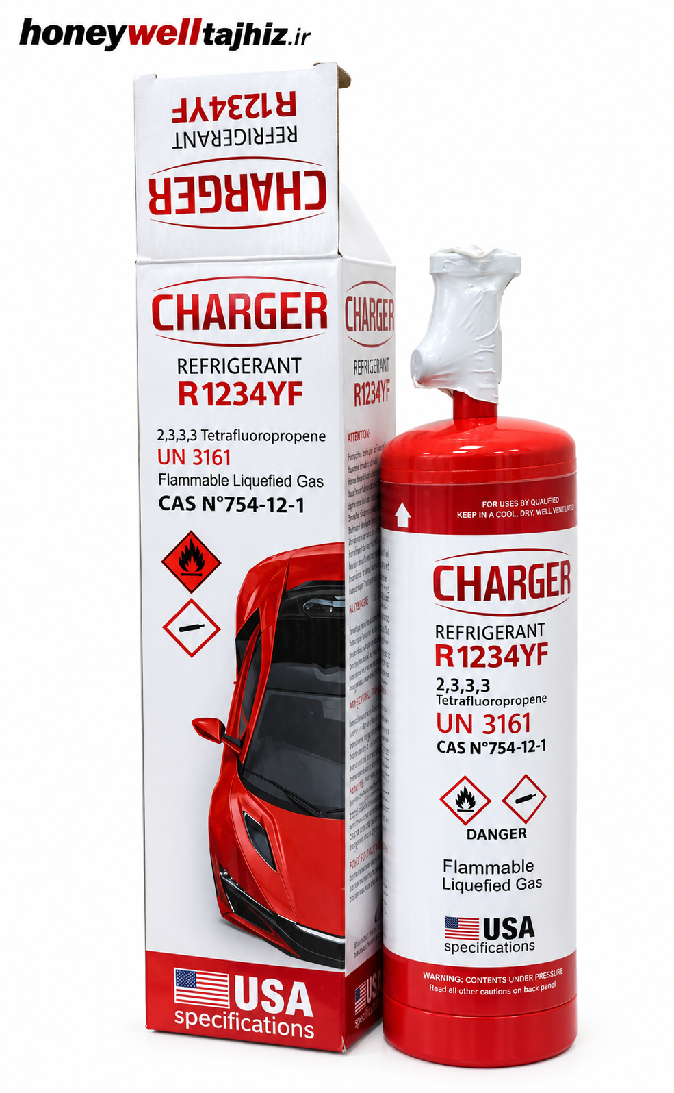 گاز R1234YF برند چارجر ۸۰۰ گرم خالص